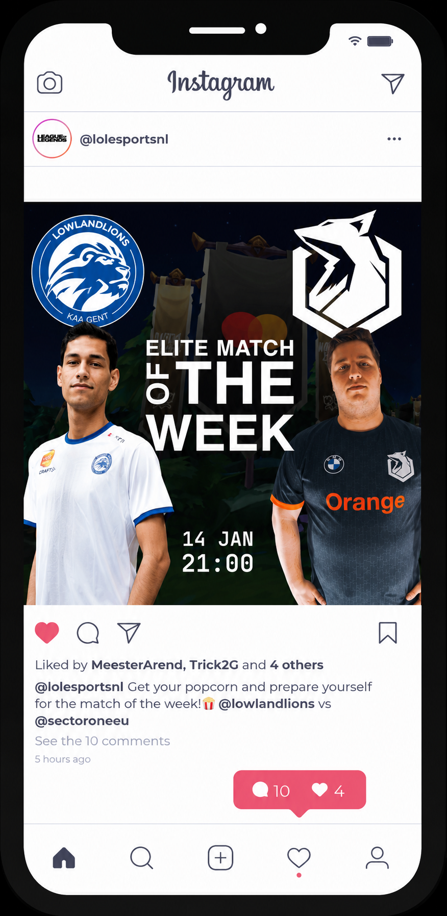 Elite Series Match of the Week social media mock-up
